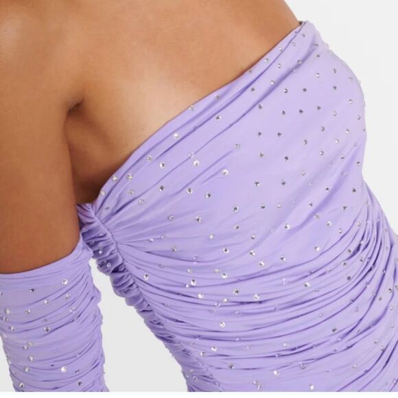 NWOT Alex Perry embellished rouched dress purple - Picture 5 of 12